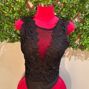 Elegant Black Lace Bodysuit